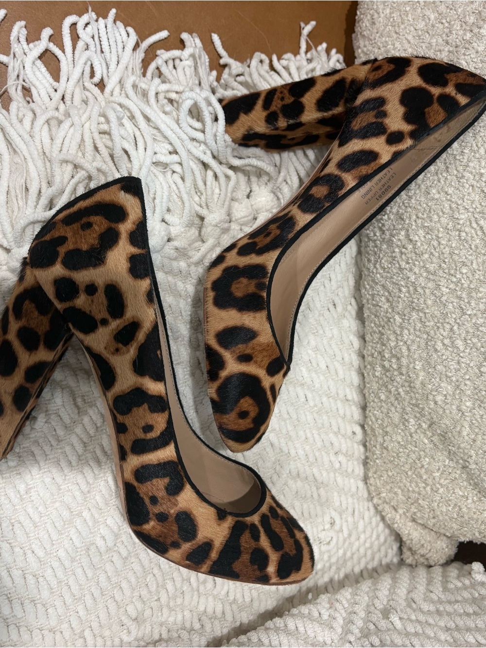 J.Crew Collection Etta Leopard Calf Hair Platform Pumps made in Italy Size 7